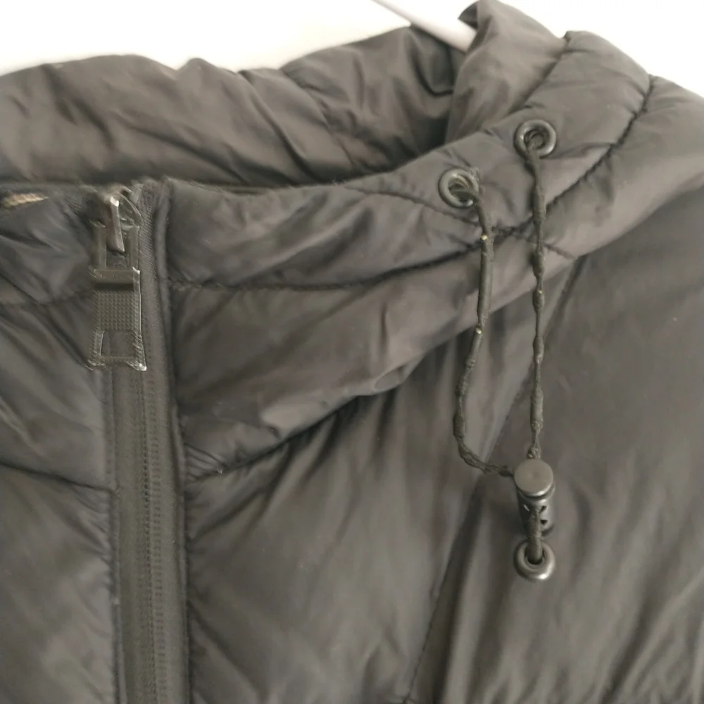 Nautica Puffer Jacket Mens M Black Outdoors Full Zip Quilted Hooded*READ